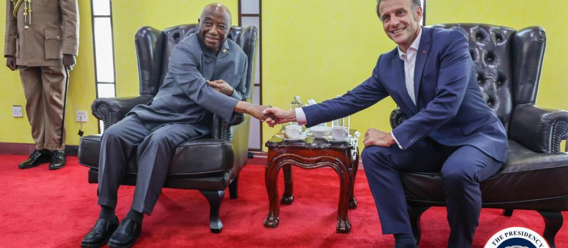 President Boakai Holds Bilateral Talks with French President Emmanuel Macron on Sidelines of Africa Forward Summit