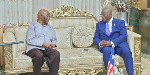 President Boakai chats with President Addo of Ghana
