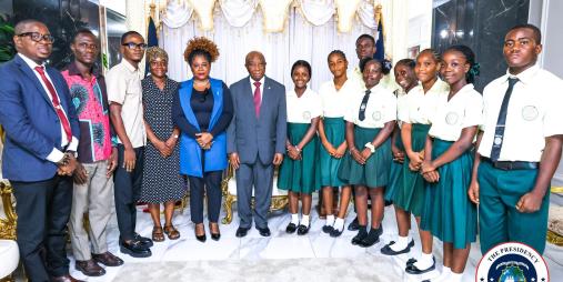 President Boakai Honors Liberian Students for Wining Regional Intellectual Property Championship