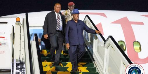 President Boakai Arrives in Addis Ababa, Ethiopia 